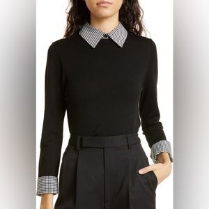 Alice + Olivia -  Porla houndstooth wool-blend sweater